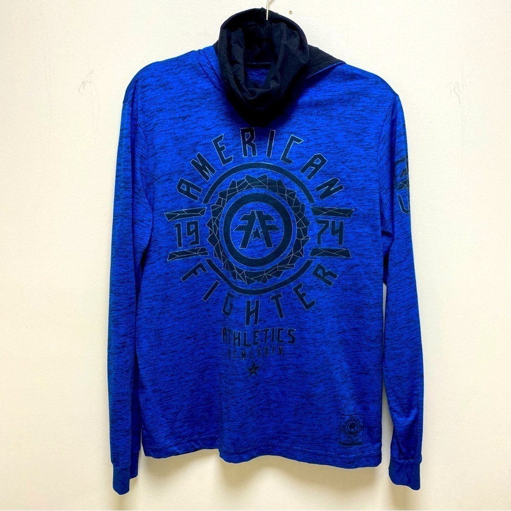 American Fighter Lightweight Long Sleeve Hoodie Blue Heather Men’s Medium